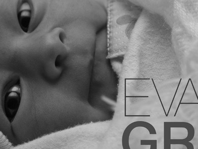 Evanne Grace Announcement baby announcement gray helvetica