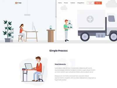 Fynd - Web Design branding business corporate delivery delivery app design enterpreneur esolzwebdesign flat identity illustration landingpage minimal process sales typography ui ux web website
