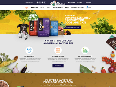 The natural Bowl - HomePage Design branding corporate design esolzwebdesign flat identity illustration minimal natural organic packaging pet food pets products recipies typography ui ux website