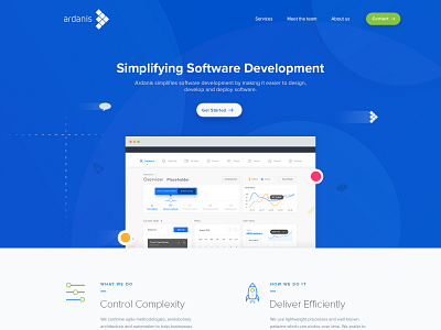 Ardanis - Home Page Design application branding business corporate design enterpreneur esolzwebdesign flat identity landingpage minimal softwaredevelopment typography ui ux website