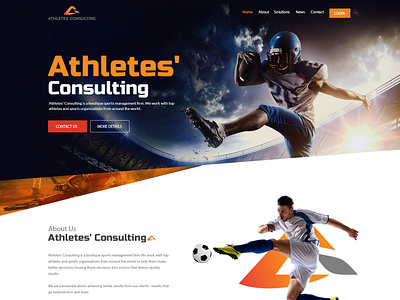 Athletes Consulting - Home Page Design application athletesconsulting branding business consultant corporate design enterpreneur esolzwebdesign flat graphics identity minimal sports typography ui userexperience ux website