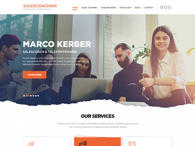 Sales Coaching coaching class corporate design esolz esolzwebdesign identity landing page minimal ui