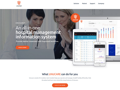 Unumed corporate esolzwebdesign health hospital illustration ui unumed website design websites