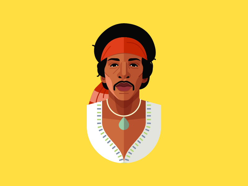 Jimi Hendrix - The Cool Club art cards character design face illustration illustrator photoshop refreshh vector