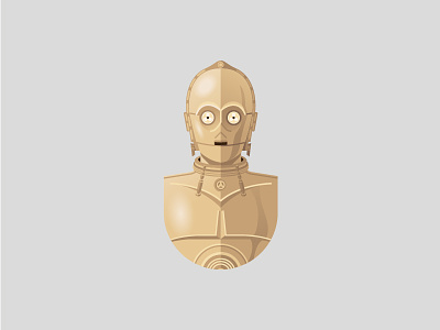 C-3PO c3po character design face illustration refreshh robot starwars