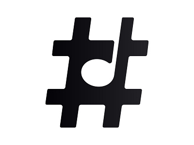 hash + music Logo concept design hash music logo hashtag illustration logo mark monogram music vector