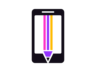 Mobile + Pencil branding design icon identity integration logo mark mobile mobile logo monogram pencil pencil logo symbol