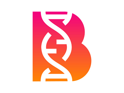 B + DNA alphabet b b dna b letter logo b logo branding design dna identity letter logo mark monogram negative space symbol