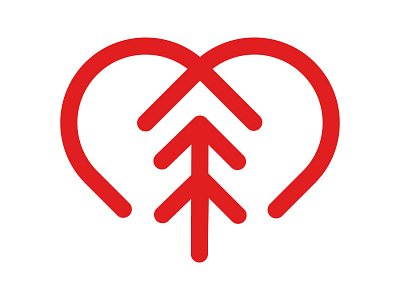 Heart Forest branding design forest forest logo heart heart logo identity logo mark minimalist monogram symbol