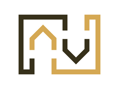 NAV Realty branding design haus home house identity logo mark monogram real estate symbol xler8brain