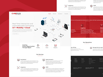 Coreflex Website Redesign cloud coreflex corporate website iot isometric landing page mobility website website redesign