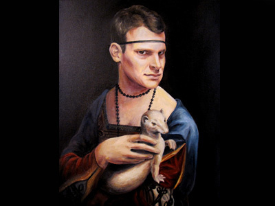 Daniel with an Ermine christie snelson daniel tosh ermine girl with an ermine oil on canvas oil painting painting parody tosh.0