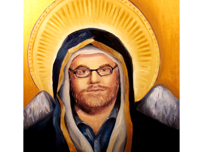 Rest in Peace acylic angel character christie snelson gold hoffman oil painting painting philip philip seymour hoffman