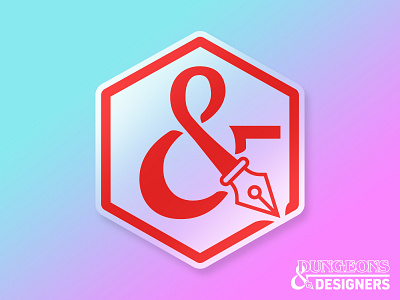 Dungeons & Designers Podcast Sticker branding d20 dice dnd illustration logo podcast sticker vector