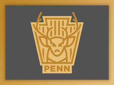 Pennsylvania Badge animal badge crest deer state vector