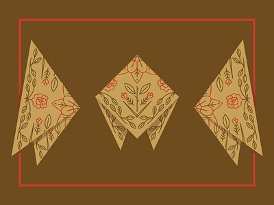 Bandana 01 bandanna floral illsutration illustrator line art mono line pattern vector