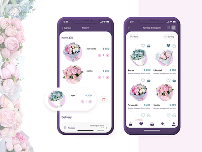 Flower delivery mobile app concept delivery design flowers mobile mobile app mobileapp ui ui design uidesign ux ux design ux ui uxdesign