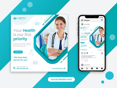 Medical Social Media Post Design branding carousel creative design graphic design green health healthcare instagram medical post project social social media post square stories template vector web website