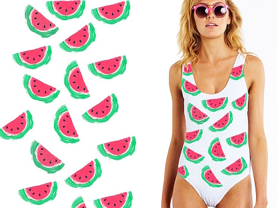 Design by cucoreanu.dana bathing pattern swimsuit watermelon