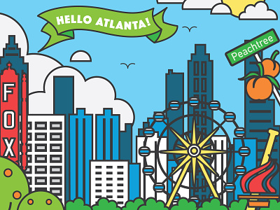Hello Atlanta! Photo backdrop atlanta event mural photo backdrop wall