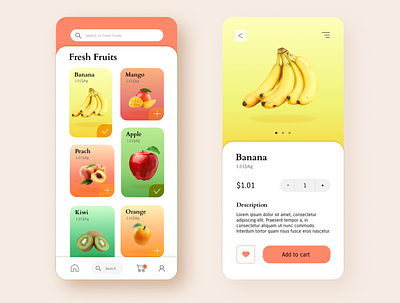 E-Commerce grocery store app dailyui design ui