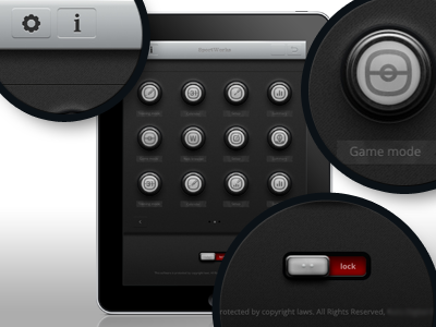 Sw Black Dashboard black button fabric ice hockey ipad switch ui user interface