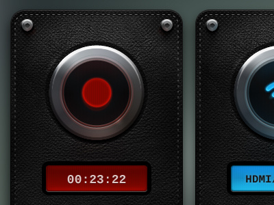 Recorder Widget button glossy lcd leather led photoshop stream ui video