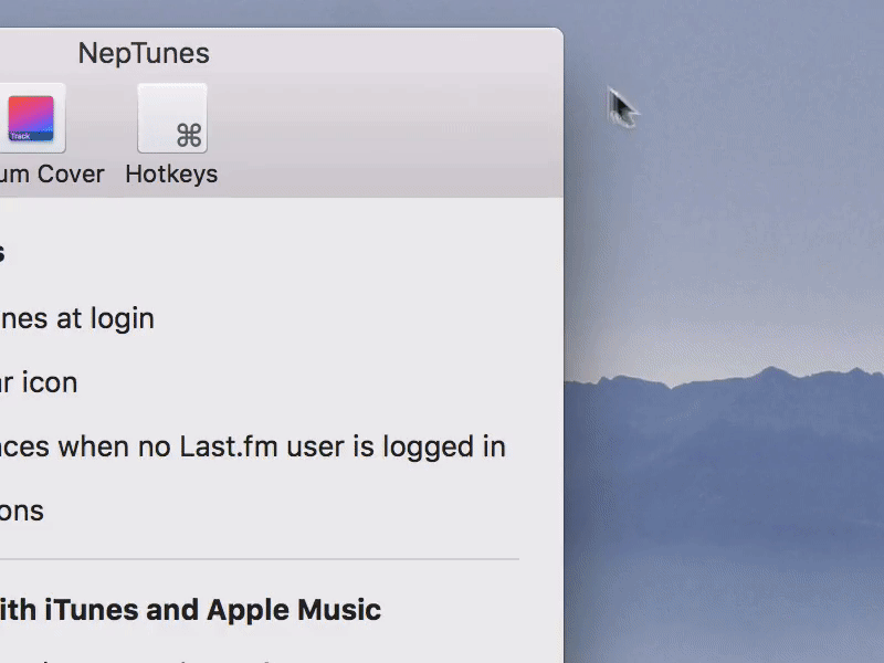 NepTunes Desktop Artwork Preferences mac music neptunes