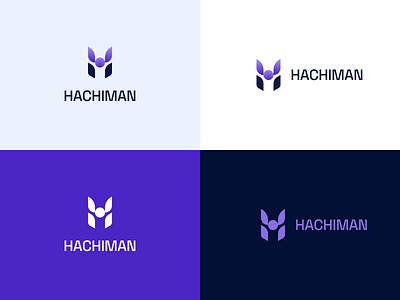 Hachiman - Cybersecurity logo brand design branding clean cybersecurity logo logo design modern samurai slick typography