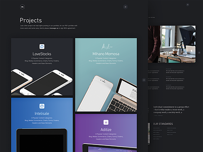Project page clean design grid madetight minimal portfolio projects ui user interface web design