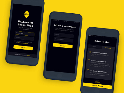 Lemon Mail - Sign up flow