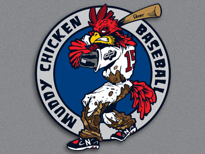 Muddy Chicken tee for New Balance/Dustin Pedroia apparel drawing sports vector