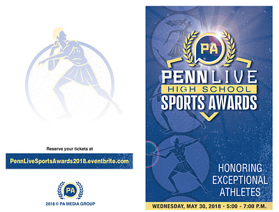 PennLive Sports Awards Invite bookdesign coverdesign illustration indesign logo