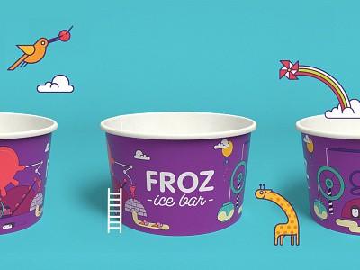 Froz branding graphic design ice cream logo icecream identity illustration logo package packagedesign packaging