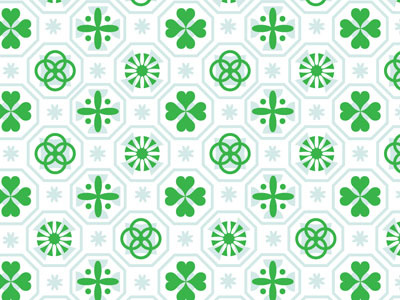 Wedding Invite Pattern blue clover flower green hexagon icons octagon pattern symbols tile wedding