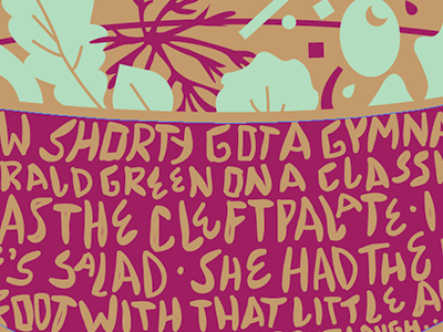 Salad Type hand lettering illustration kraft mint purple quote rap salad type