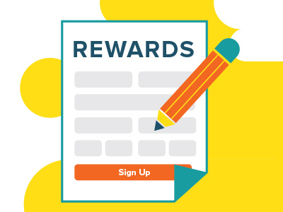 Rewards Sign Up form illustration paper pencil rewards sign up