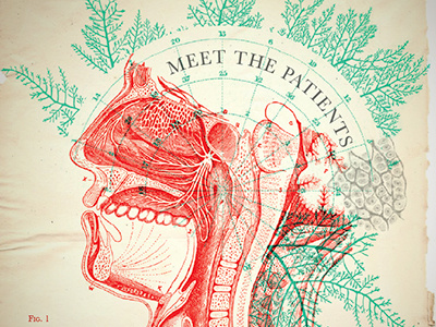 Meet The Patients Album Cover 1 album anatomy collage cover design face fern head illustration patient plant vintage