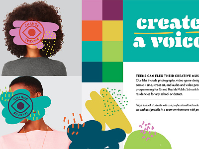 Teen Program Branding Concept color palette design doodles eye face illustration monster scribble teen type voice