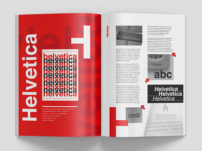 Helvetica Magazine Spread helvetica magazine magazine page magazine spread red swiss swiss design swiss style typography