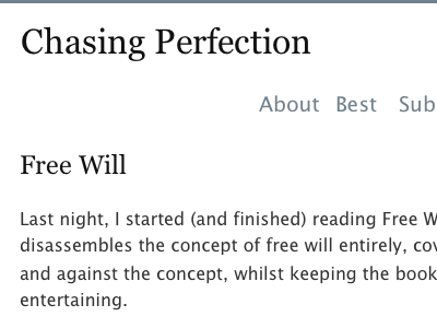 Chasing Perfection blog design technology