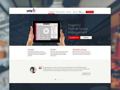 New Yelp SeatMe consumer ipad minimal open product roboto seatme simple ui ux web yelp