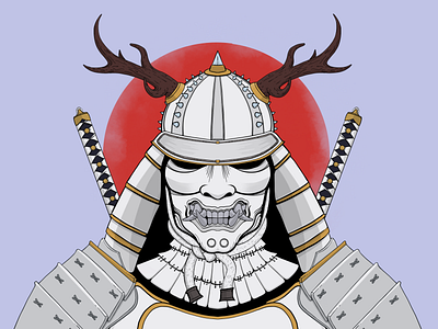 Samurai Knight godfrey graphic design illustration nft procreate silas