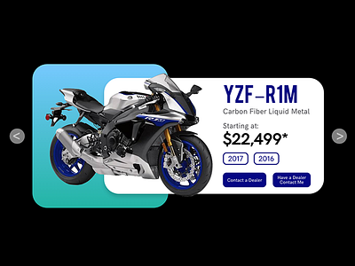 ThirtyUI Day #2 - YAMAHA YZF-R1M Product Card adobe xd design product card thirty ui challenge ui user experience user interface ux web web design