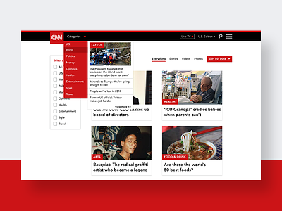 ThirtyUI Challenge #3 - CNN Search Results Page adobe xd design homepage product thirty ui challenge ui user experience user interface ux web web design