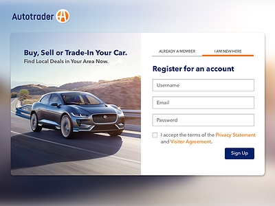 ThirtyUI Challenge #4 - Autotrader's Sign Up Page design homepage photoshop product sketch thirty ui challenge ui user experience user interface ux web web design
