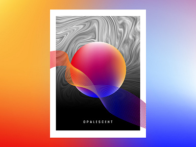 Opalescent abstract artwork experimental gradient graphic design mashup poster print typography