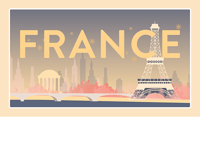 France adobe country design eiffel tower france illustration illustrator travel vector vintage travel