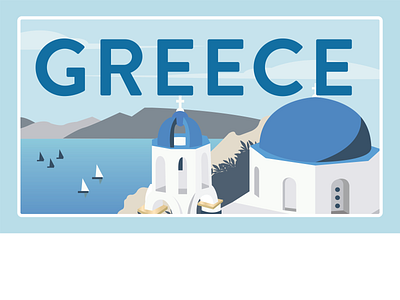 Greece adobe design greece illustration illustrator travel vector vintage travel