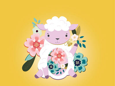 Lamb adobe design easter floral illustration illustrator lamb pastel vector